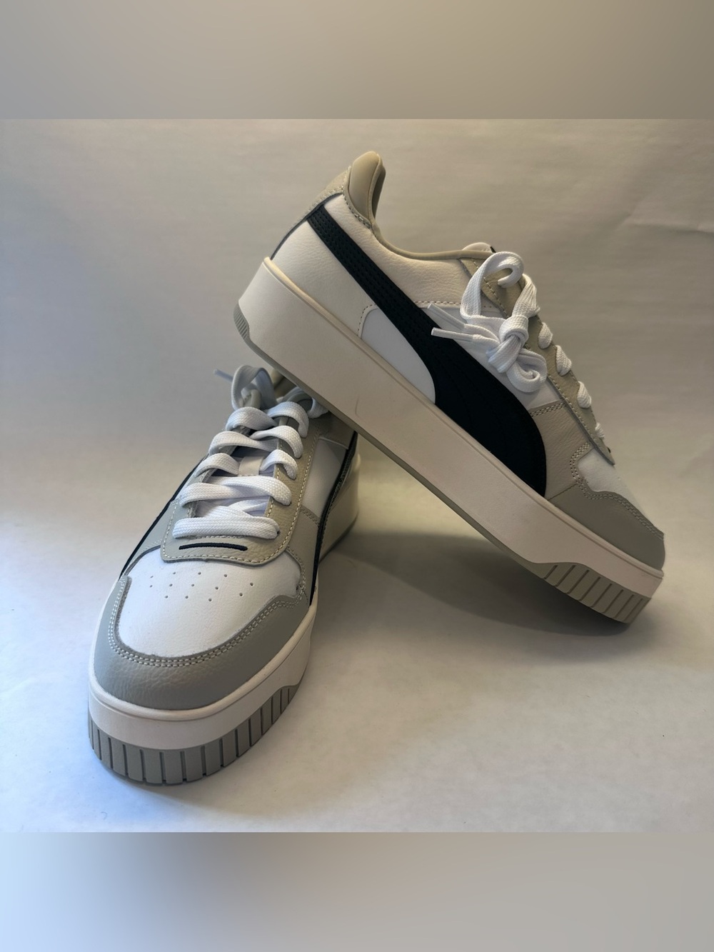 Puma  Carina Street Platform Cream Beige Black Women's Sneakers NWOT US 8.5